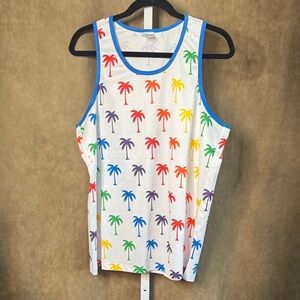 Multicolor Palm Tree Tank Top Size Large